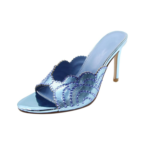 Mexidon Sandalias de Tacón Alto Mujer | Punta Abierta con Flor y Pedrería