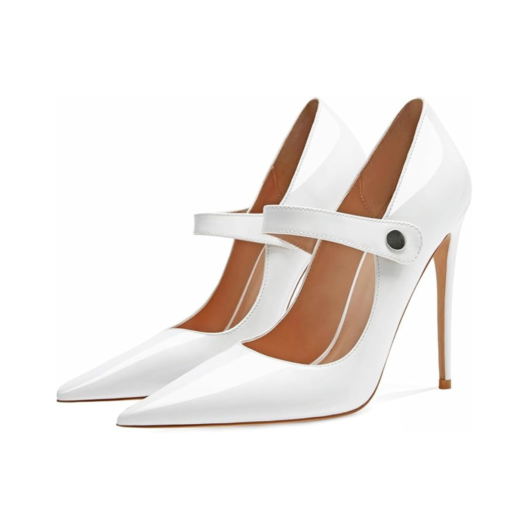 Mexidon Zapatillas de Tacón Alto Mujer | Punta Fina y Correa Elegante