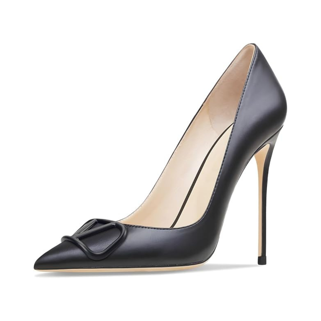 Mexidon Zapatillas de Tacón Alto Mujer | Punta Fina, Hebilla con Pedrería y Tacón de Aguja