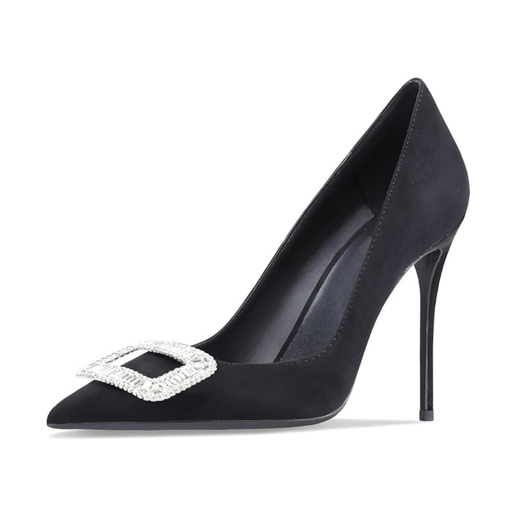 Mexidon Zapatillas de Tacón Alto Mujer | Punta Fina y Hebilla con Pedrería