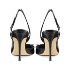 Mexidon Zapatillas de Tacón Alto Mujer | Punta Fina con Flor Decorativa y Correa