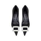 Mexidon Zapatillas de Tacón Alto Mujer | Punta Fina y Hebilla con Pedrería