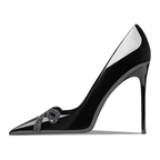 Mexidon Zapatillas de Tacón Alto Mujer | Punta Fina con Mariposa y Lentejuelas