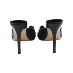 Mexidon Sandalias de Tacón Alto Mujer | Punta Abierta con Flor y Pedrería