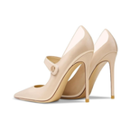 Mexidon Zapatillas de Tacón Alto Mujer | Punta Fina y Correa Elegante