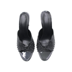 Mexidon Sandalias de Tacón Alto Mujer | Punta Abierta con Flor y Pedrería