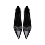 Mexidon Zapatillas de Tacón Alto Mujer | Punta Fina con Mariposa y Lentejuelas