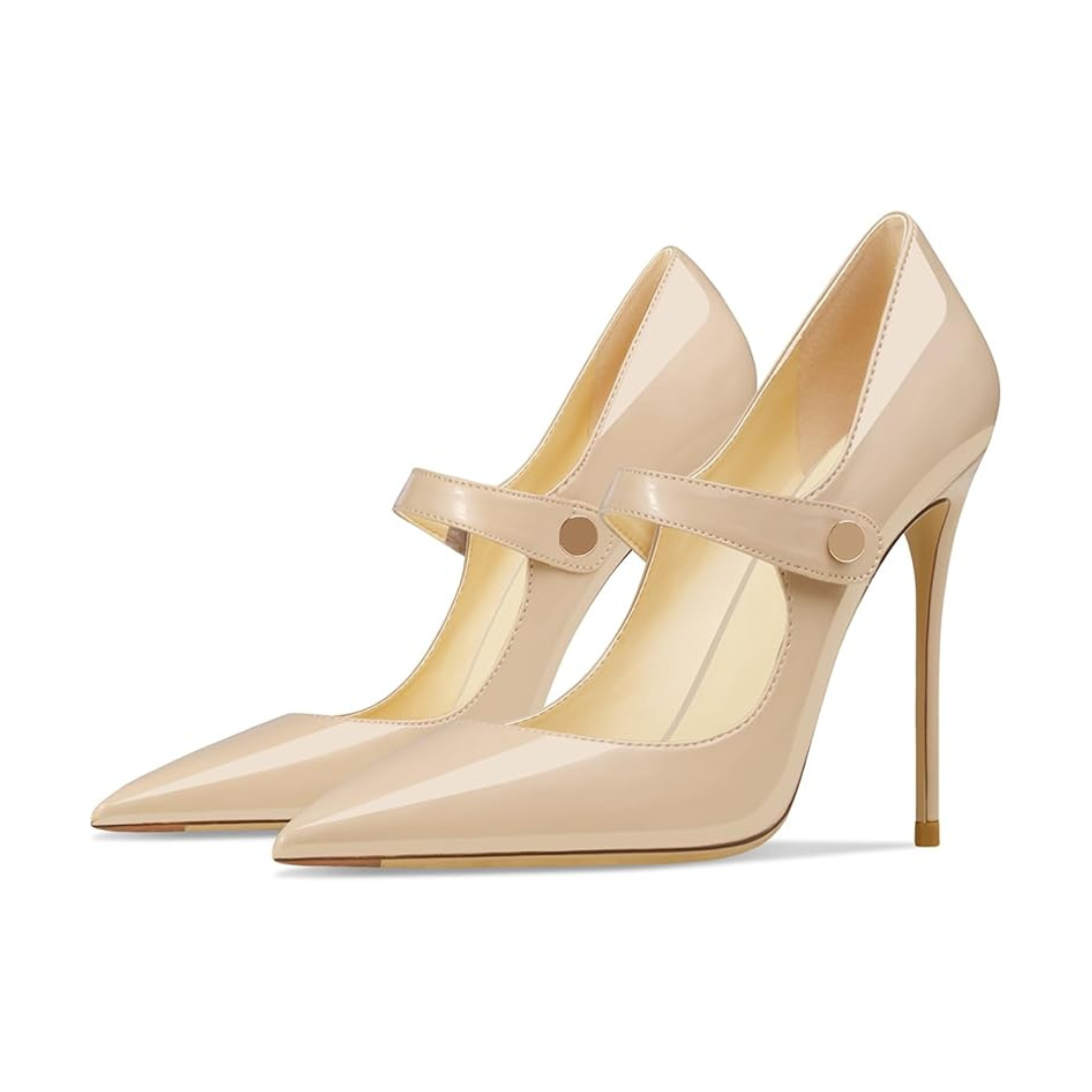 Mexidon Zapatillas de Tacón Alto Mujer | Punta Fina y Correa Elegante