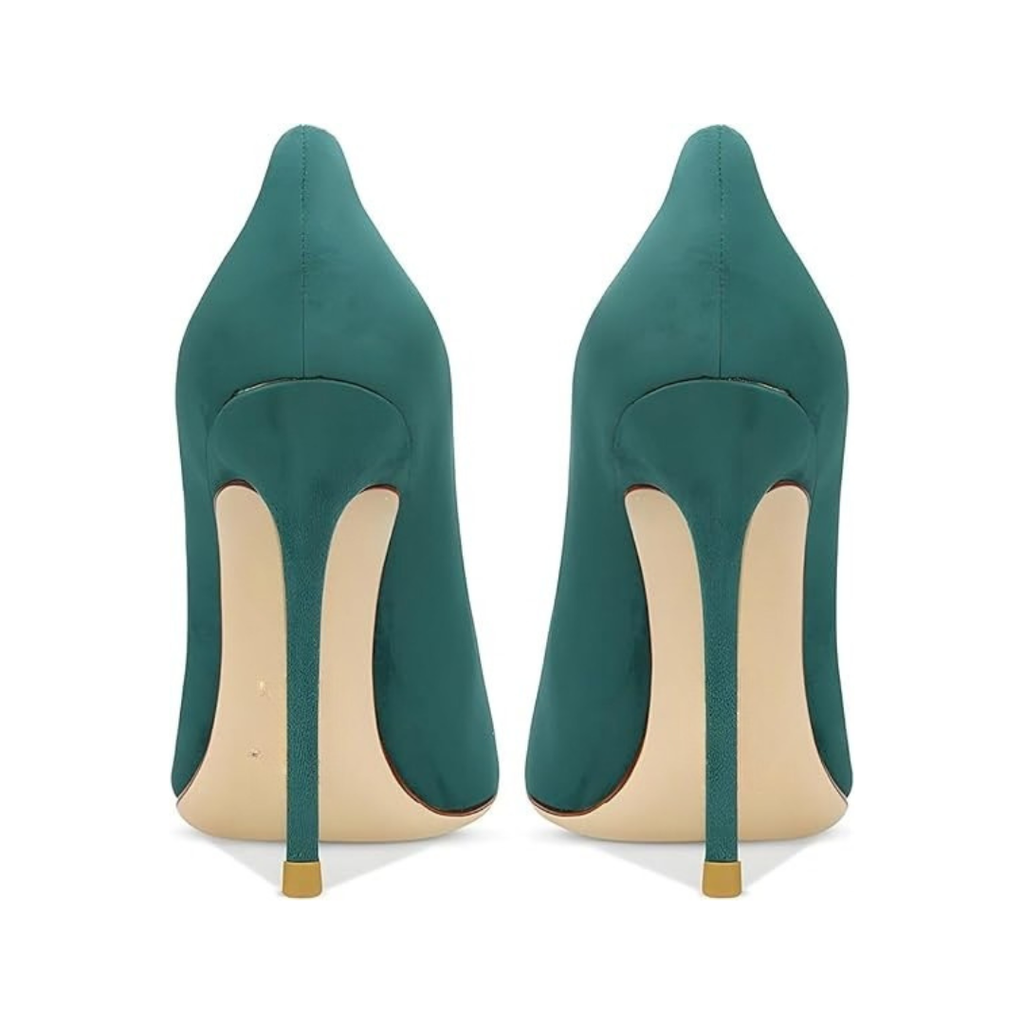 Mexidon Zapatillas de Tacón Alto Mujer | Punta Fina y Hebilla con Pedrería