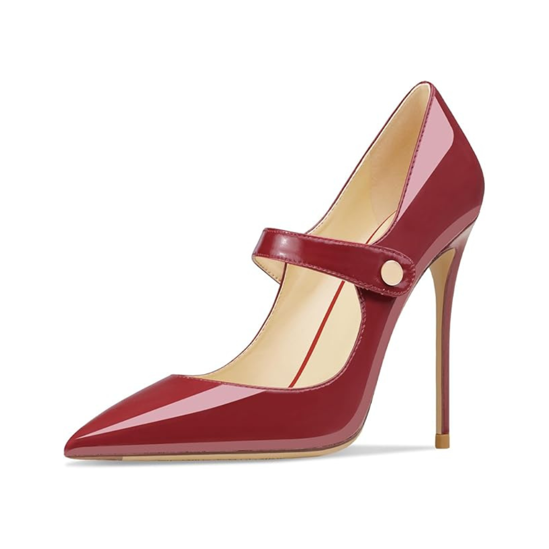 Mexidon Zapatillas de Tacón Alto Mujer | Punta Fina y Correa Elegante