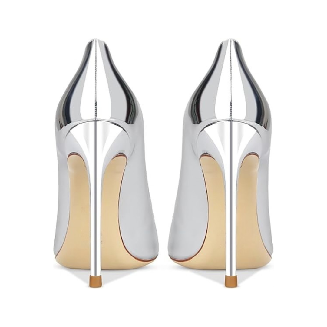 Mexidon Zapatillas de Tacón Alto Mujer | Punta Fina con Mariposa y Lentejuelas