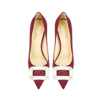 Mexidon Zapatillas de Tacón Alto Mujer | Punta Fina y Hebilla con Pedrería