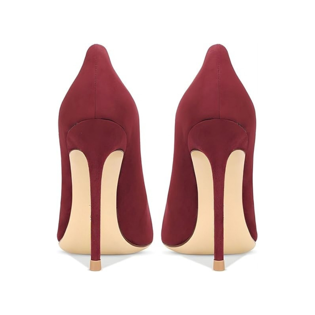 Mexidon Zapatillas de Tacón Alto Mujer | Punta Fina y Hebilla con Pedrería