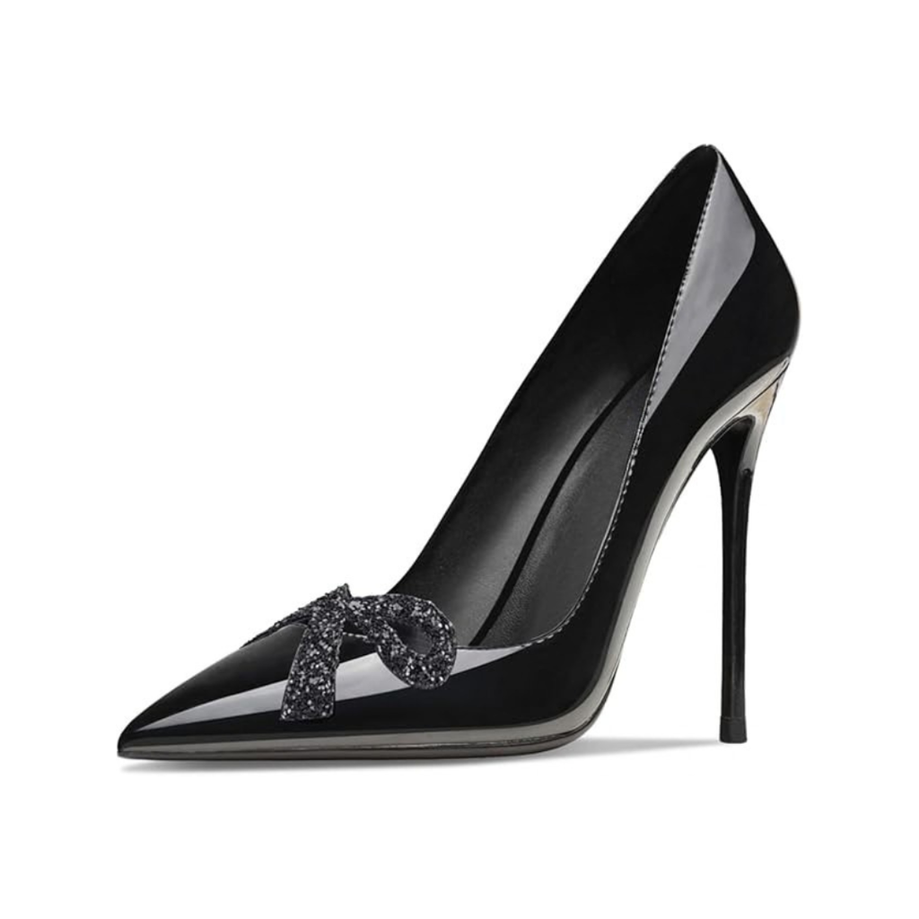 Mexidon Zapatillas de Tacón Alto Mujer | Punta Fina con Mariposa y Lentejuelas